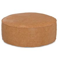 Simpli Home - Brody 32 inch Round Coffee Table Pouf - Distressed Brown