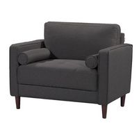 Lifestyle Solutions - Langford Chair with Upholstered Fabric and Eucalyptus Wood Frame - Heather ...