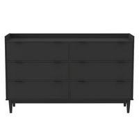 Walker Edison - Modern Minimalist 6-Drawer Solid Wood Dresser - Black