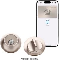 Level - Lock+ Smart Lock Bluetooth Replacement Deadbolt with Apple HomeKey/App/Key - Satin Nickel