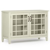 Simpli Home - Connaught Low Storage Cabinet - Antique White