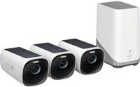 eufy - eufyCam 3, 3-Outdoor Wireless 4K Solar Powered Security Cameras with HomeBase 3 - White
