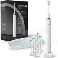 AquaSonic - Elite - Wireless Rechargeable Electric Toothbrush with Travel Case, 5 Modes, 8 Brush ...