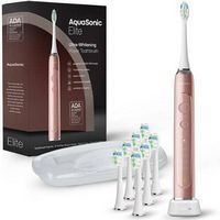 AquaSonic - Elite - Wireless Rechargeable Electric Toothbrush with Travel Case, 5 Modes, 8 Brush ...