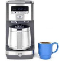 GE - 10 Cup Programmable Coffee Maker with Single Serve and Thermal Carafe - Stainless Steel