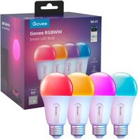 Govee - A19 800 Lumens Smart LED Bulb (4-Pack) - Multi