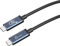 j5create - USB 40Gbps 240W USB Type-C Cable - Black/Grey