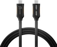 j5create - USB4 40Gbps Full-Featured USB-C Coaxial Cable for Mac, PC and More - Black