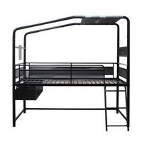 X Rocker - Contra Mid-Sleeper Twin Gaming Bed with TV Mount - Black