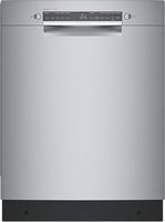Bosch - 300 Series 24" Front Control Smart Built-In Dishwasher, 46 dBA - Stainless Steel