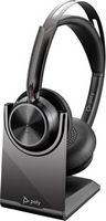 Poly - Voyager Focus 2 Wireless Noise Cancelling On-Ear Headset with Charge Stand - Black