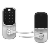 Yale - Assure Lock - Electronic Lever Lock with Touchscreen Keypad | Key Access - Satin Nickel