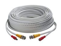 Lorex - 120’ 4K In-wall RG59 to RG59 BNC Video/Power UL CM Cable with Fire-Resistant - White