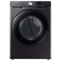 Samsung - 7.5 Cu. Ft. Stackable Smart Electric Dryer with Sensor Dry - Brushed Black
