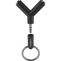 Chargeworx - 2-Way Headphone Splitter Adapter - Black