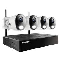 Night Owl - 10-Channel, 4-Camera Indoor/Outdoor Wireless 2K 1TB NVR Security System with 2-Way Au...