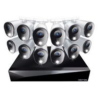 Night Owl - 20-Channel, 12-Camera Indoor/Outdoor Wired 1080p 1TB DVR Security System with 2-Way A...