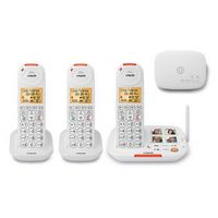 Ooma - Telo Senior Phone Bundle with Internet Home Phone Service and 3 Amplified Cordless Handset...