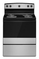 Amana - 4.8 Cu. Ft. Freestanding Single Oven Electric Range with Easy-Clean Glass Door - Stainles...