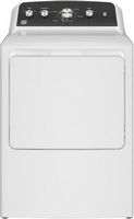 GE - 7.2 Cu. Ft. Electric Dryer with Long Venting up to 120 Ft. - White with Matte Black