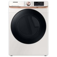 Samsung - 7.5 Cu. Ft. Stackable Smart Electric Dryer with Steam and Sensor Dry - Ivory