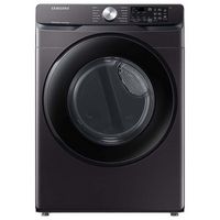 Samsung - Open Box 7.5 Cu. Ft. Stackable Smart Gas Dryer with Sensor Dry - Brushed Black