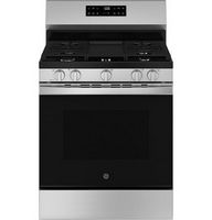 GE - 5.3 Cu. Ft. Freestanding Gas Range with Self-Clean and Steam Cleaning Option and Crisp Mode ...