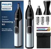 Philips Norelco - Nose Trimmer 5000 for Nose, Ears, Eyebrows Trimming Kit, NT5600/62 - Black/Silver