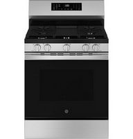 GE - 5.3 Cu. Ft. Freestanding Gas Convection Range with Steam Cleaning and EasyWash Oven Tray - S...