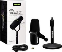 Shure - MV7+ USB-C/XLR Dynamic Podcast Microphone Bundle w/Desktop Stand