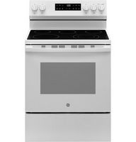 GE - 5.3 Cu. Ft. Freestanding Electric Range with Self-Clean and Steam Cleaning Option and Crisp ...