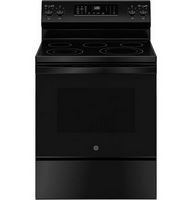 GE - 5.3 Cu. Ft. Freestanding Electric Convection Range with Steam Cleaning and EasyWash Tray - B...