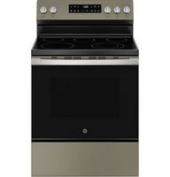 GE - 5.3 Cu. Ft. Freestanding Electric Range with Self-Clean and Steam Cleaning Option and Crisp ...