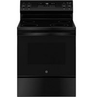 GE - 5.3 Cu. Ft. Freestanding Electric Range with Steam Cleaning and 4 Burner Radiant Cooktop - B...