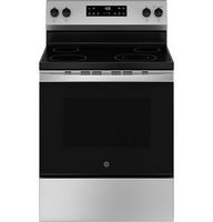 GE - 5.3 Cu. Ft. Freestanding Electric Range with Steam Cleaning and 4 Burner Radiant Cooktop - S...