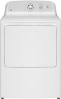 GE - 6.2 Cu. Ft. Electric Dryer with Shallow Depth Design - White with Silver Matte