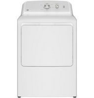 GE - 6.2 Cu. Ft. Gas Dryer with Shallow Depth Design - White with Silver Matte