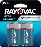 Rayovac - High Energy 9V Batteries (4 Pack), Alkaline 9 Volt Batteries