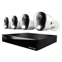 Night Owl - 12 Channel 4 Camera Indoor/Outdoor Wired 4K 1TB DVR Security System with 2-way Audio ...