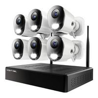 Night Owl - 10 Channel 6 Camera Indoor/Outdoor Wireless 4K 1TB NVR Security System with 2-Way Aud...