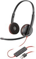 Poly - Blackwire 3220 USB-A Noise Cancelling On-Ear Headset - Black