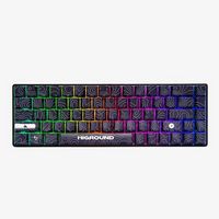 Higround - Basecamp 65 Black Ice 65% Wired Mechanical Lubed White Flame Linear Switch Gaming Keyb...