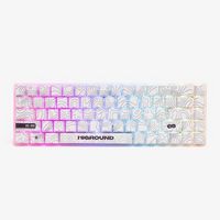 Higround - Basecamp 65 Snow Stone 65% Wired Mechanical Lubed Flame Linear Switch Gaming Keyboard ...