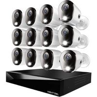 Night Owl - 20-Channel, 12-Camera Indoor/Outdoor Wired 4K 2TB DVR Security System with 2-Way Audi...