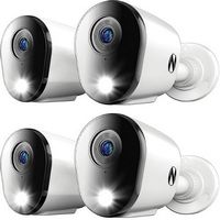 Night Owl - 4-Camera Indoor/Outdoor Add On Wired 4K Security Cameras with 2-Way Audio - White