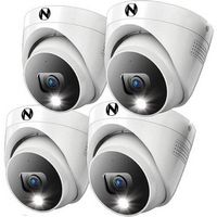 Night Owl - 4-Camera Indoor/Outdoor Add On Wired 4K Security Dome Cameras with 2-Way Audio - White