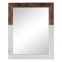 TRINITY - DRAKESTONE | 24x31 Two Toned Farmhouse Vanity Mirror | White Wash and Walnut - White Wa...