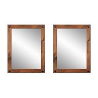 TRINITY - DRAKESTONE | 24x31 Farmhouse Vanity Mirror w/ Clavos | 2-Pack | Walnut - Walnut