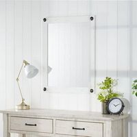 TRINITY - DRAKESTONE | 24x31 Farmhouse Vanity Mirror w/ Clavos | White Wash - White Wash