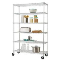 TRINITY - BASICS EcoStorage 6-Tier | 48x18x72 | Wire Shelving | NSF | w/ Wheels | - Chrome